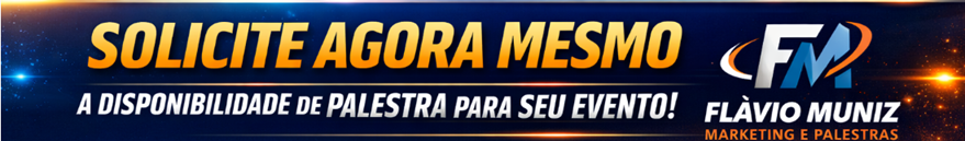 Flávio Muniz em destaque realizando uma Palestra de Vendas focada em IA e resultados.