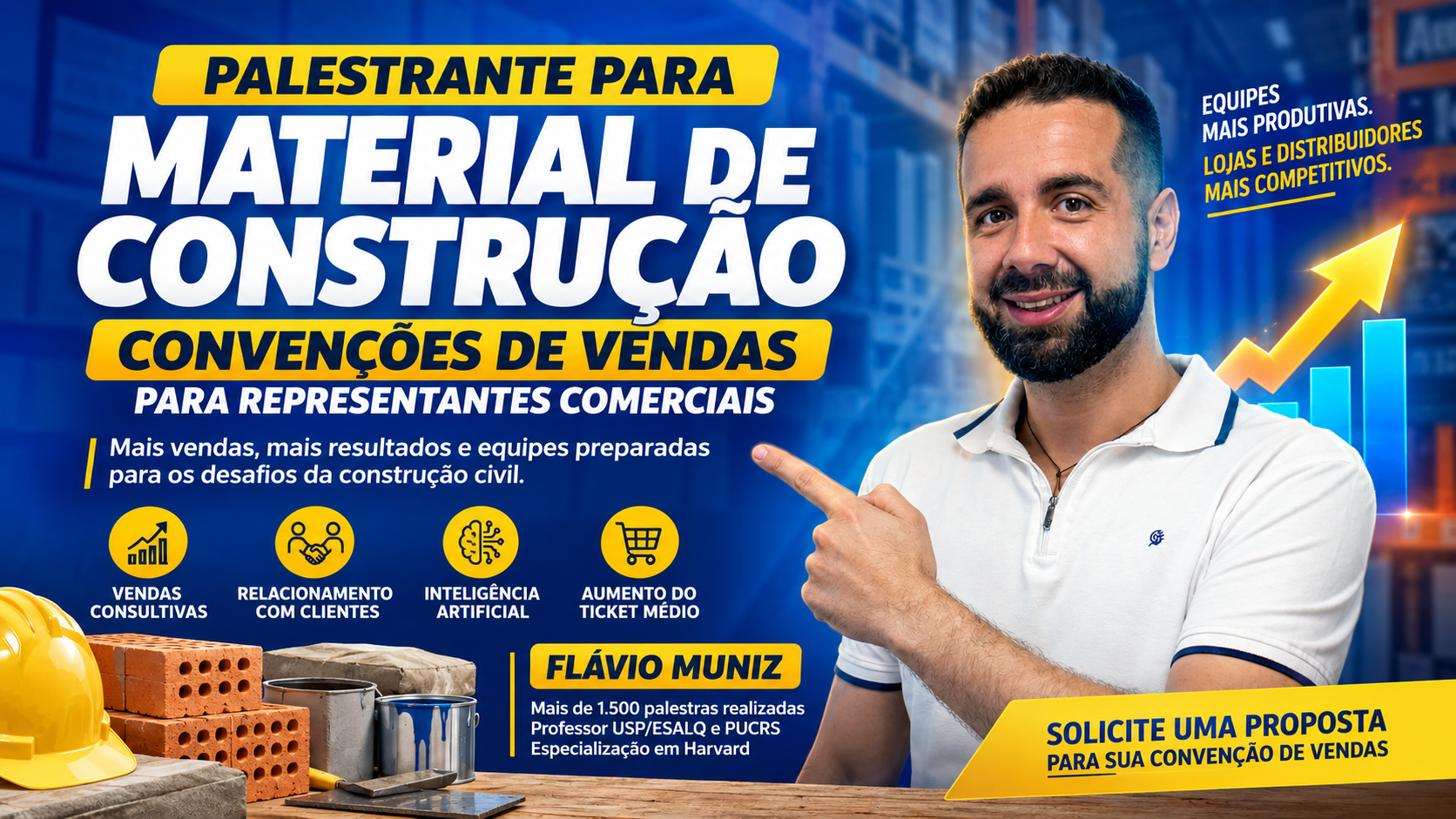 Palestrante para Evento da Construção Civil: Vendas, Atendimento ao Cliente, Marketing